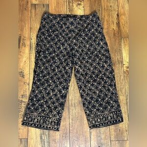 Lauren Ralph Lauren Petite 10P Capri Black Beige Print